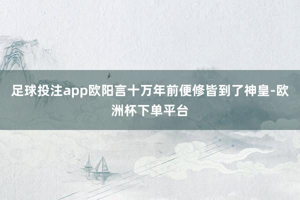 足球投注app欧阳言十万年前便修皆到了神皇-欧洲杯下单平台